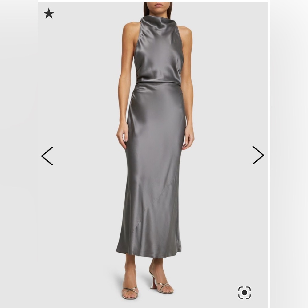 Reformation Casette Silk Dress- Grey